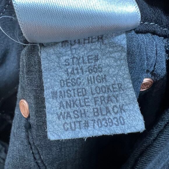Mother The Looker Frayed Ankle Jeans in Black Skinny Jeans Women's 28 - Picture 8 of 10